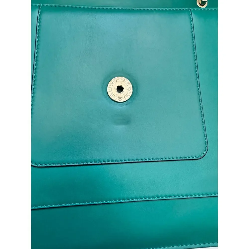 Bvlgari Serpenti Forever Bag in Green Teal with Purple Interior